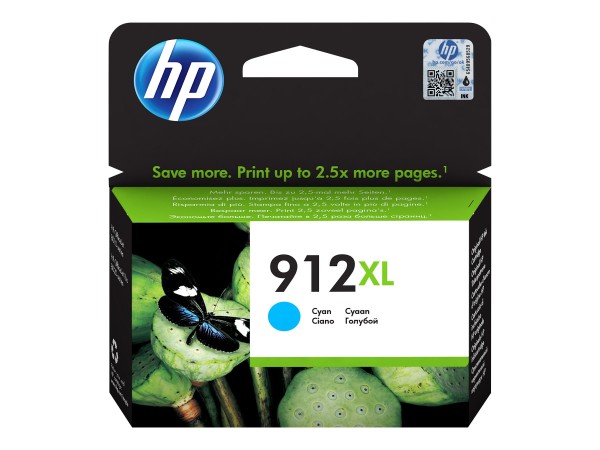 HP 912XL High Yield Cyan Ink Cartridge 3YL81AE#301