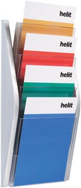 helit 4er Wand-Prospekthalter "the arc", DIN A4 hoch, silber