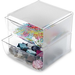 deflecto Organisationsbox Cube, 2 Fächer, glasklar