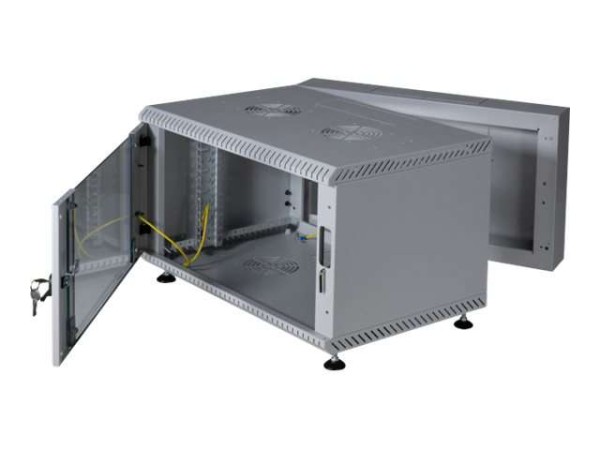 EFB ELEKTRONIK 19" Wandgehäuse 15HE, schwenkend, 2-teilig, RAL7035, Tiefe 6 691615VGR.60