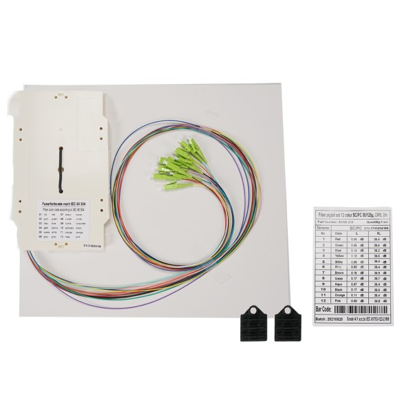 EFB ELEKTRONIK EFB ELEKTRONIK Bestückte Spleißkassette mit farbigen abgesetzten Pigtails LC OM5 - 0,8 m