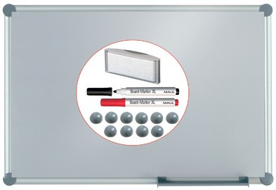 MAUL Weißwandtafel 2000 MAULpro Komplett-Set silver, silber