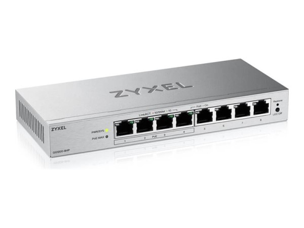 ZYXEL ZYXEL GS1200-8HPV3 8-Port Gigabit PoE websmart managed
