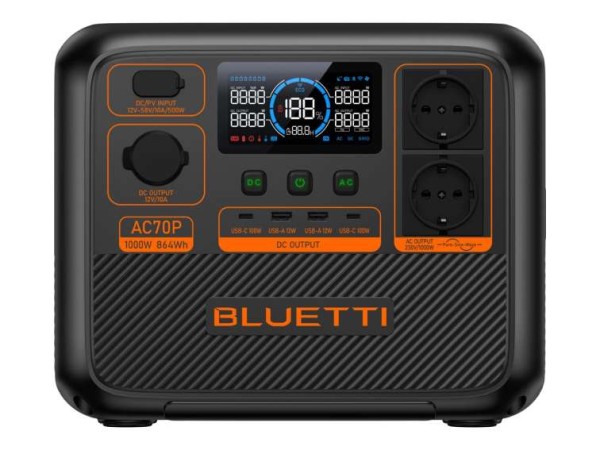 BLUETTI Portable Power Station AC70P-Black-EU Premium 80 - 768Wh P-AC70P-EU-GY-BL-010