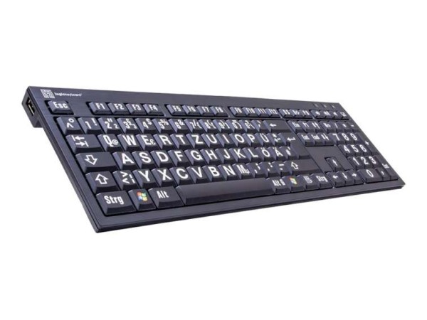 LOGIC-KEYBOARD XL Print PC Slim Line NERO - Tastatur - USB - Deutsch - Weiß LKB-LPWB-BJPU-DE