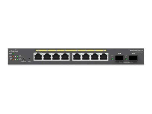 ENGENIUS Switch 8-port GbE PoE.af/at(+) 130W, 2xSFP EWS2910FP-FIT