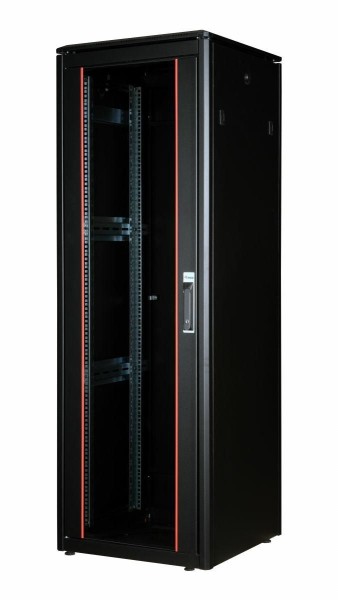 EQUIP Serverschrank 19" 36U 600x600mm Glastür schwarz EDF-36-6060-B-BIAA