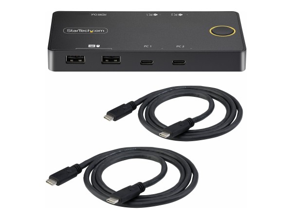 STARTECH.COM 2-Port USB-C KVM-Switch Ein 4K 60Hz HDMI Monitor C2-H46-UC2-PD-KVM