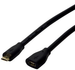 LogiLink Micro USB 2.0 Verlängerungskabel, 2,0 m, schwarz