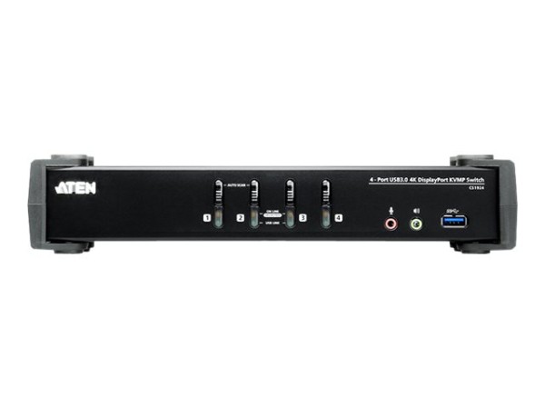 ATEN 4-Port USB 3.0 DisplayPort KVM Switch, ATEN CS1924, für 4 Displays, 4K CS1924-AT-G