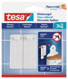 tesa Powerstrips Klebenagel für Fliesen und Metall, 3,0 kg