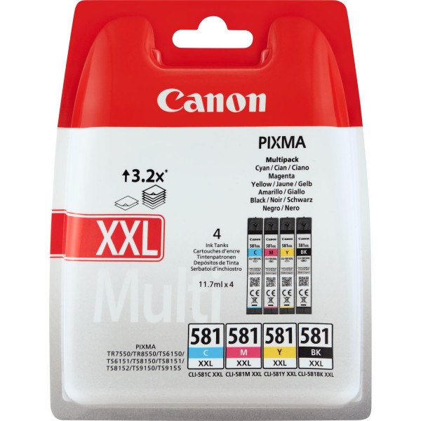 Canon CLI-581XXL Multipack 11.7ml 11.7ml Schwarz - Cyan - Magenta - Gelb Tintenpatrone