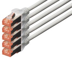DIGITUS Patchkabel Kat. 6, S/FTP, 10,0 m, gelb, 5er