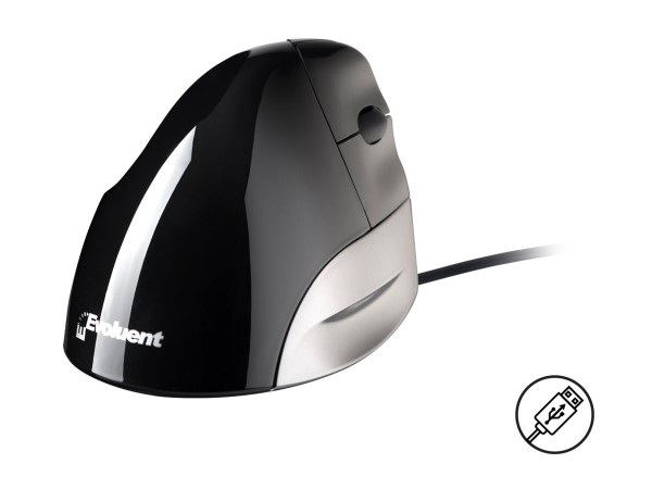 BAKKERELKHUIZEN BAKKERELKHUIZEN Evoluent VerticalMouse Standard, für Rechtshänder, USB, schwarz / silber
