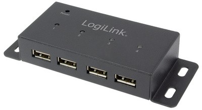 LogiLink USB 2.0 Hub, 4 Port, für Wandmontage