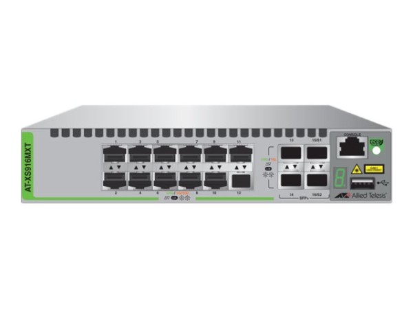 ALLIED TELESIS ALLIED TELESIS AT XS916MXT - Switch - L2+ - verwaltet - 12 x 100/1000/10000 + 4 x 10 Gigabit SFP+ -