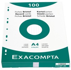 EXACOMPTA Karteikarten, DIN A4, kariert, weiß