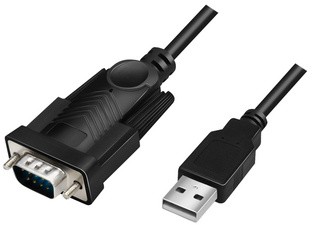 LogiLink USB 2.0 - RS232 Adapterkabel, schwarz, 1,5 m