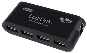 LogiLink USB 3.0 Hub Super Speed mit Netzteil, 4 Port