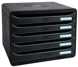 EXACOMPTA Schubladenbox BIG-BOX PLUS, 5 Schübe, schwarz