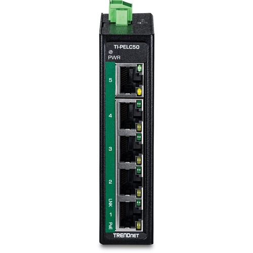 TRENDNET TRENDNET 5-Port Industrial Fast Ethern. PoE+ DIN-Rail Switch