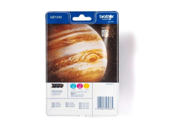 BROTHER LC1240 Rainbow Pack Gelb, Cyan, Magenta Tintenpatrone LC1240RBWBPDR