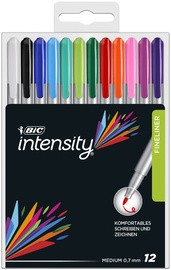 BIC Fasermaler Medium Intensity, 12er Etui, farbig sortiert