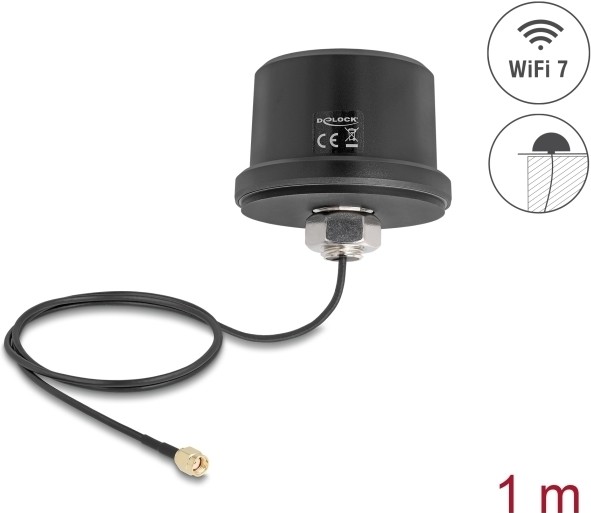DELOCK DELOCK WiFi 7 Antenne RP-SMA Stecker 3,1 - 3,5 dBi omnidirek