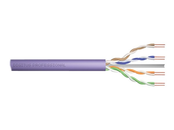 DIGITUS CAT6, U/UTP, Dca, wire, AWG 23/1, LSOH, 100m, purple installation d DK-1614-VH-1