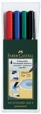 FABER-CASTELL Permanent-Marker MULTIMARK F, 4er Etui