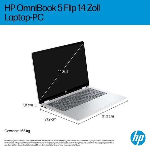 HP OmniBook 5 Flip 14-fp0450ngx 35,6cm (14") Core 5 120U 16GB 512GB W11 DF7A0EA#ABD