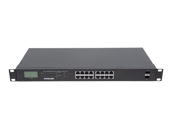 INTELLINET INTELLINET Switch 16-Port Gigabit PoE+ LCD-Anzeige 19" 2xSFP