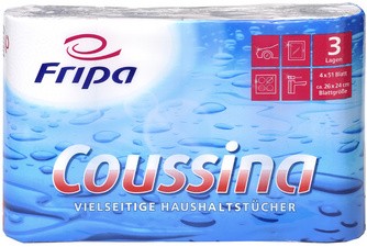 Fripa Küchenrolle Coussina, 3-lagig, weiß