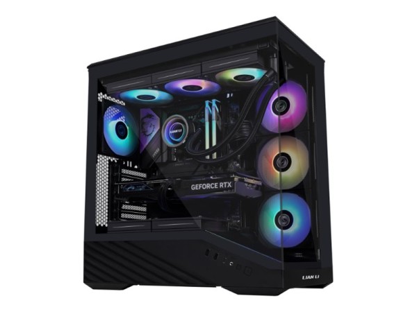 LIAN LI Vector V100 PC-Gehäuse, Midi-Tower, ATX, RGB, Tempered Glass - schw G99.V100RX.00