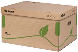 Esselte Archiv-Klappdeckelbox ECO, braun, für Format DIN A4+