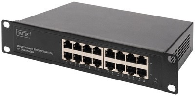 DIGITUS 10" Gigabit Switch, 16-Port, Unmanaged