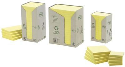 Post-it Haftnotizen Recycling Notes, 76 x 76 mm, 18+6 GRATIS