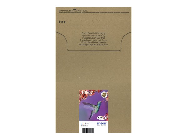 EPSON T0807 Easy Mail Packaging 6er Pack Schwarz, Gelb, Cyan, Magenta, hell C13T08074510