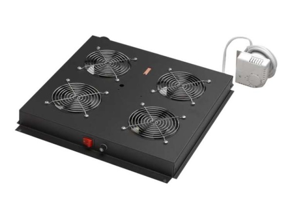 DIGITUS Dachlüftereinheit Unique & Dynamic, 4 Lüfter, Schwarz DN-19 FAN-4-B-N