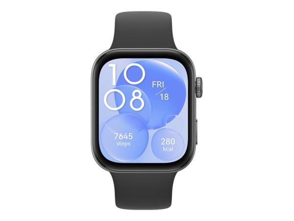 HUAWEI Watch Fit 3 (Solo-B09S) (schwarz, Fluorelastomer-Armband in schwarz) 55020CEC