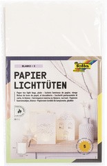 folia Lichtertüte "Blanko", groß, aus Papier, weiß