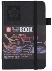 SAKURA Skizzenbuch/Notizbuch, 90 x 140 mm, schwarz