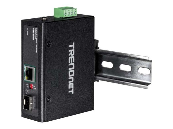 TRENDNET Industrieller SFP zu Gigabit PoE+ Medienkonverter TI-PF11SFP