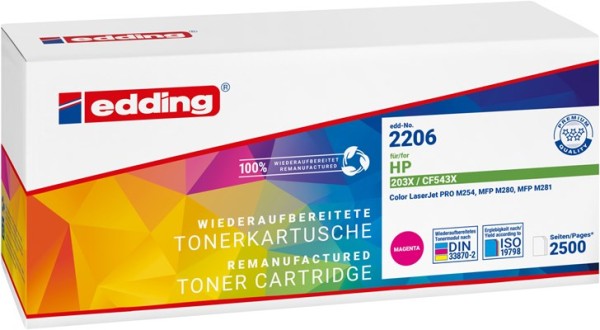 EDDING EDDING EDD-2206 Toner ersetzt HP 203X (CF543X) Magenta 2500 Seiten Kompatibel Toner (18-2206)