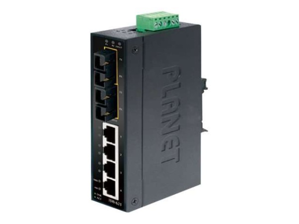 PLANET TECHNOLOGY PLANET 4+2 100FX Port Single mode Industrial Ethernet ISW-621TS15