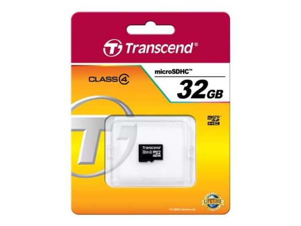 TRANSCEND SDHC CARD MICRO 32GB CLASS 4 TS32GUSDC4