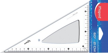 Maped Zeichendreieck Cristal 60 Grad, Kathetenlänge: 210 mm