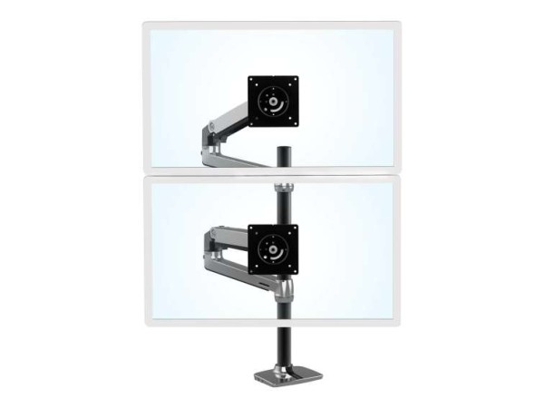 ERGOTRON LX Dual Stacking Arm Tall Pole Black Accents Polished 45-549-026