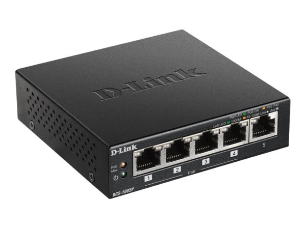 D-LINK 5-Port Desktop PoE+ Switch DGS-1005P/E