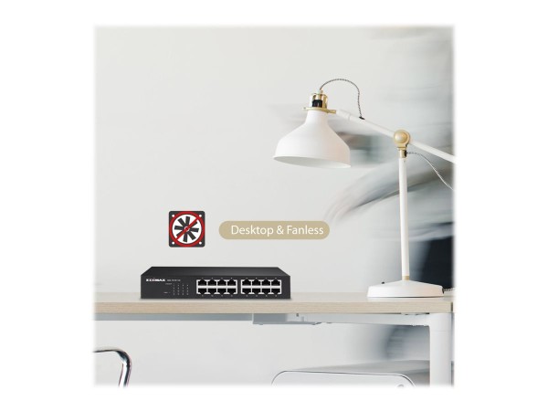 EDIMAX Gigabit Switch mit 16 Ports Für das Home Office, kleine Büros und Fi GS-1016 V2